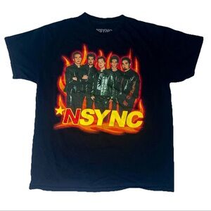 *NSYNC  Fire Vintage Y2K T-Shirt Youth L Boy Band Merchandise Justin Timberlake